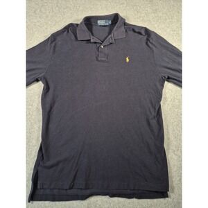 Polo Ralph Lauren Mens Long Sleeve Polo Shirt Blue Cotton Large Casual